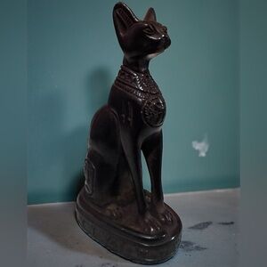BASTET Ancient Egyptian Cat Goddess of Divine Protection Stone Sculpture.